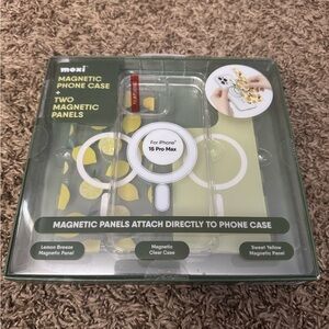 Moxi Magnetic iPhone 15 Pro Max Case with Lemon Breeze & Sweet Yellow Panels